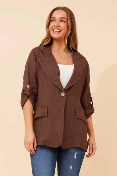 AMATI SOLID LINEN JACKET