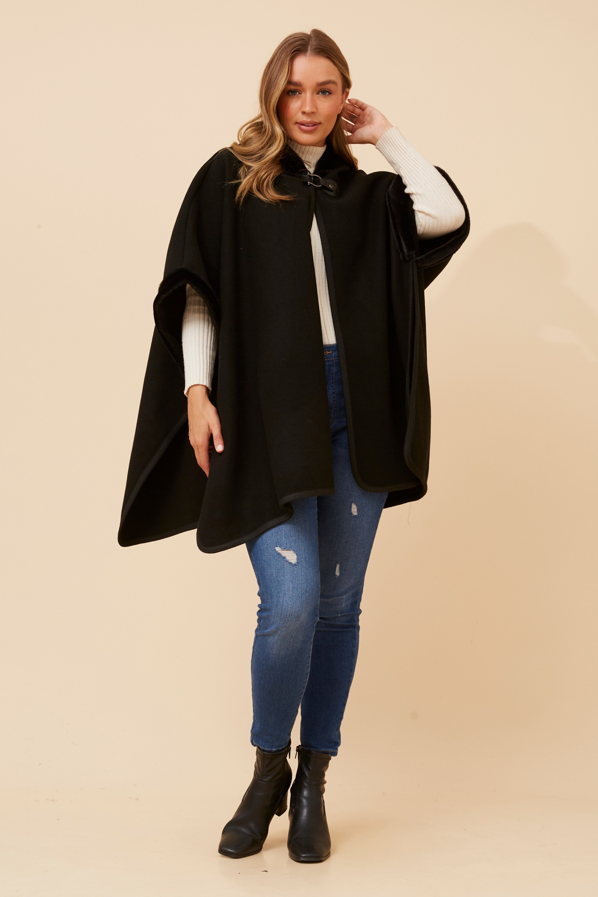 AMBERLYN SOLID PONCHO