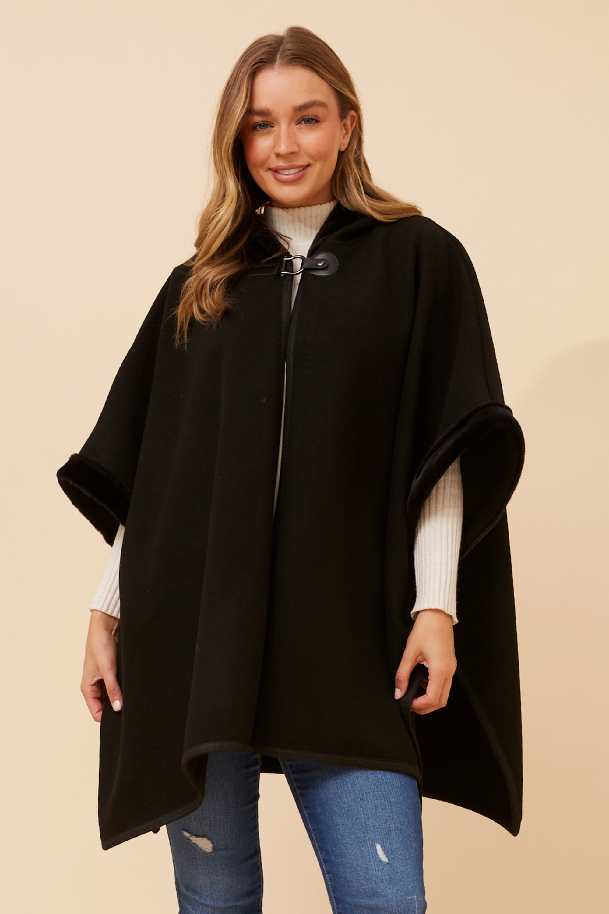 AMBERLYN SOLID PONCHO