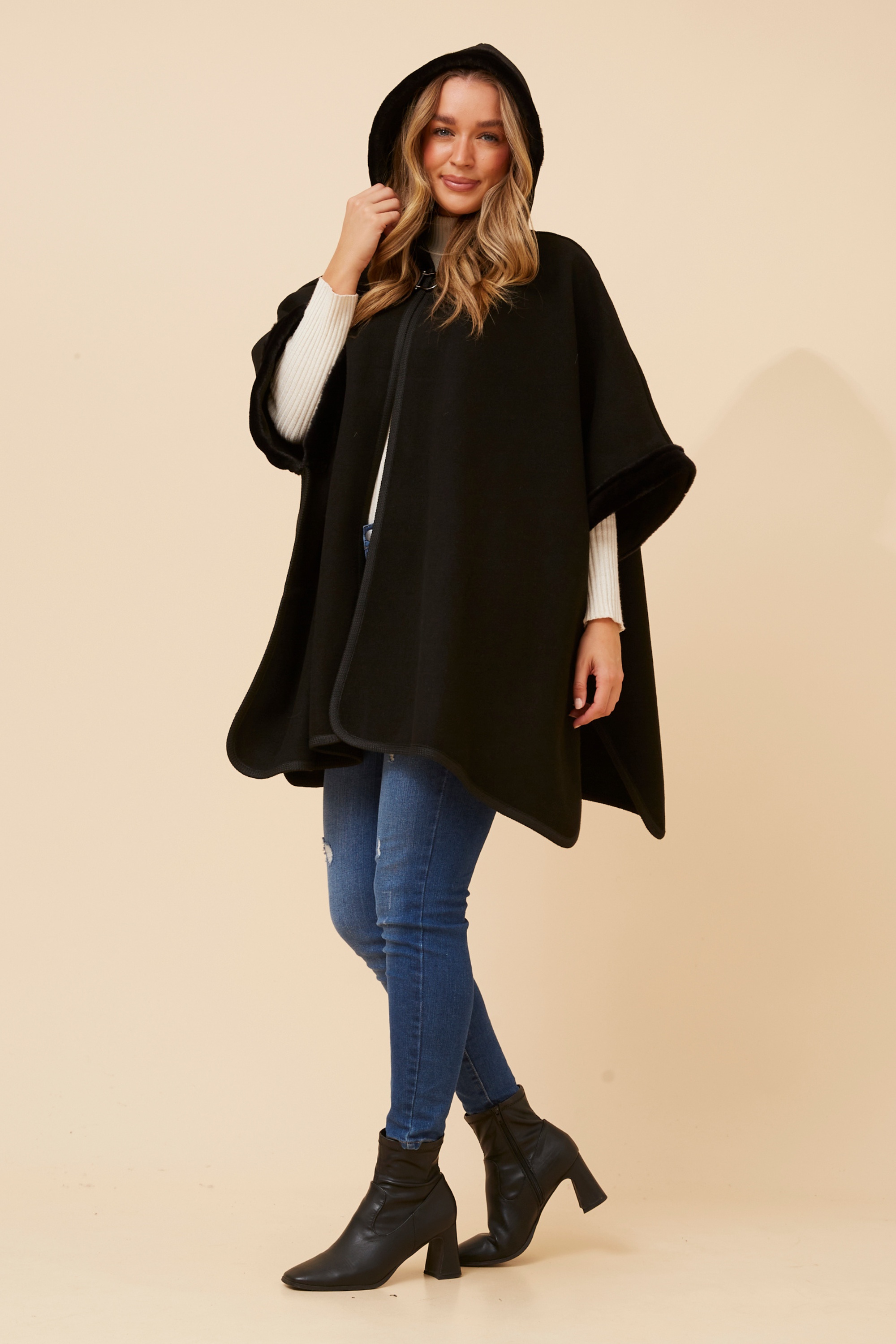 AMBERLYN SOLID PONCHO