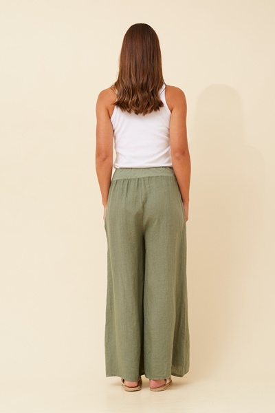AMILITA WIDE LEG LINEN PANTS
