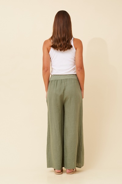 AMILITA WIDE LEG LINEN PANTS