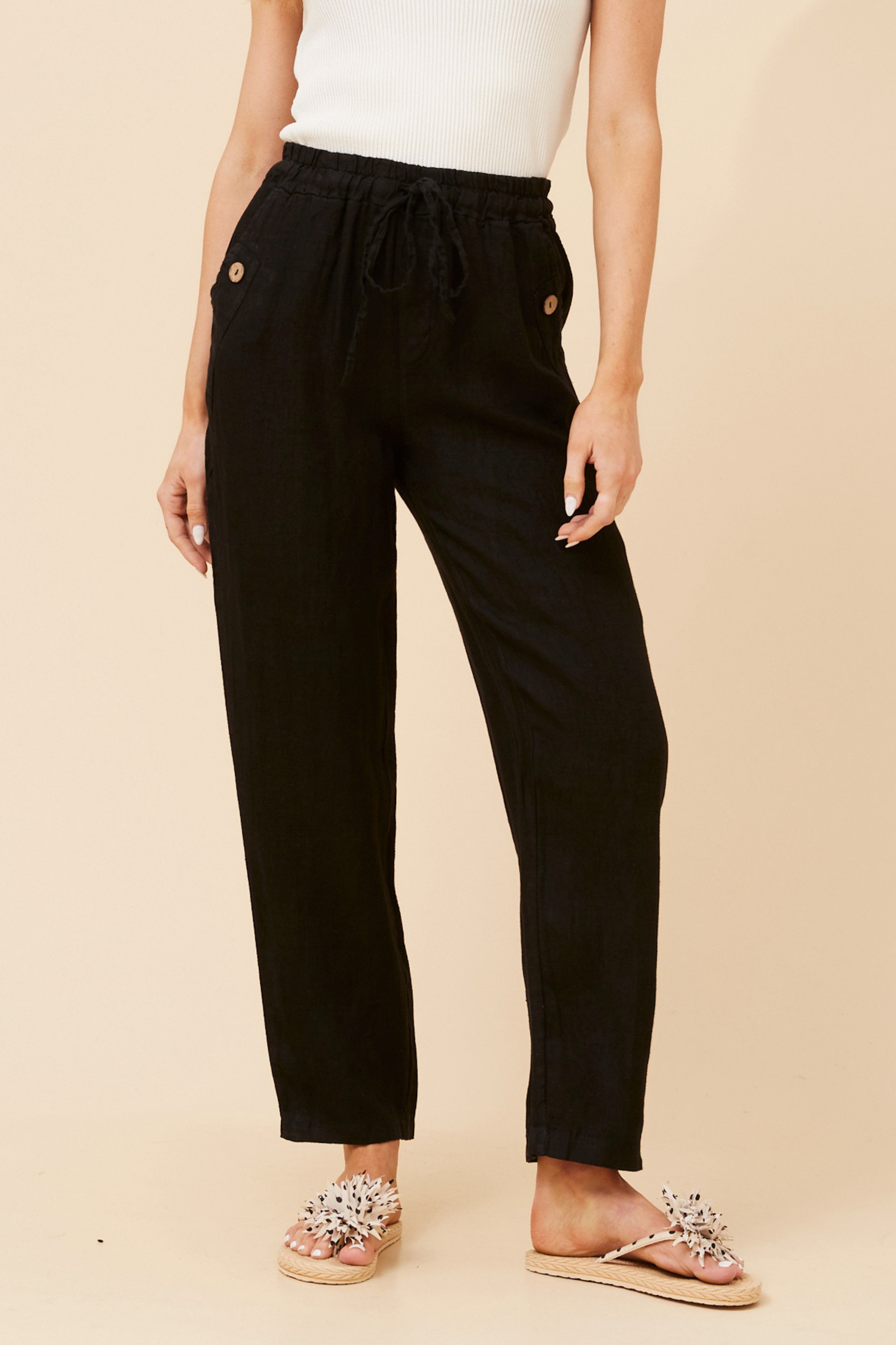AMIR SOLID LINEN PANTS
