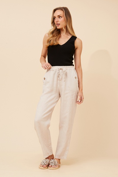 AMIR SOLID LINEN PANTS