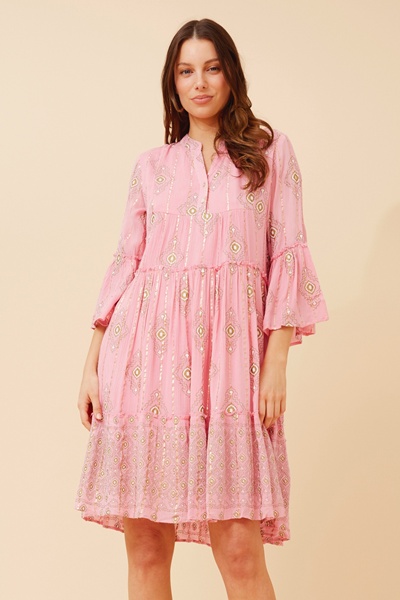 AMIRA JACQUARD BOHO PRINT DRESS