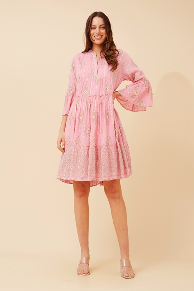 AMIRA JACQUARD BOHO PRINT DRESS