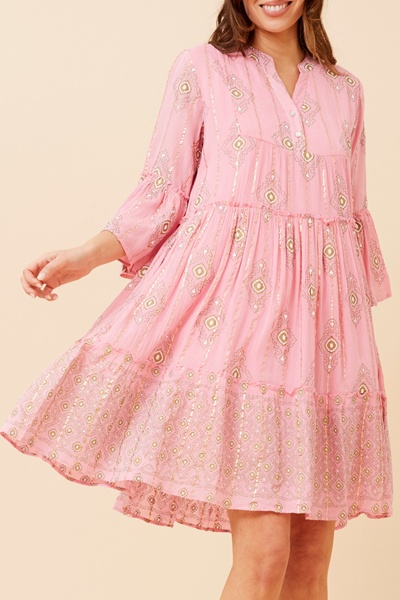 AMIRA JACQUARD BOHO PRINT DRESS