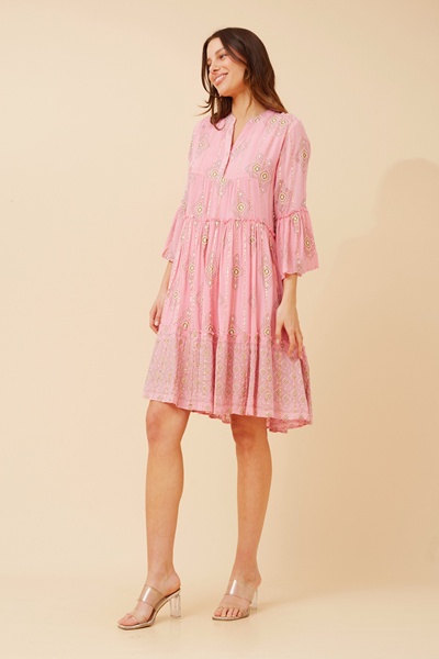 AMIRA JACQUARD BOHO PRINT DRESS