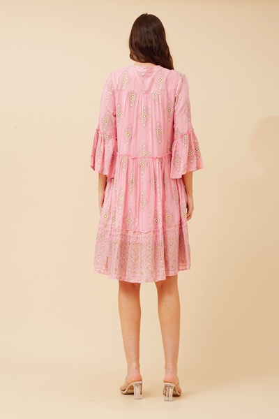 AMIRA JACQUARD BOHO PRINT DRESS