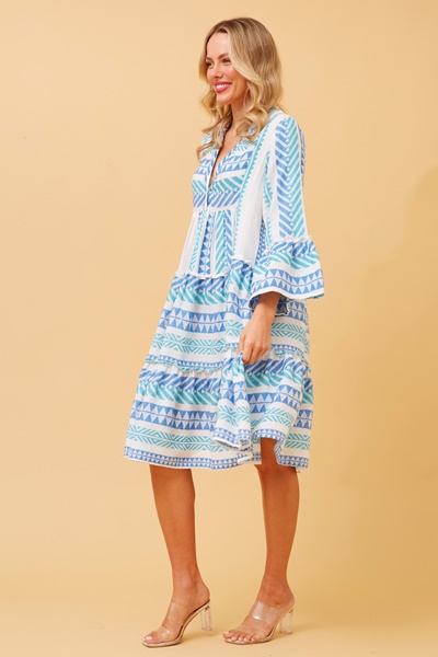 AMIRA JACQUARD BOHO SHORT DRESS