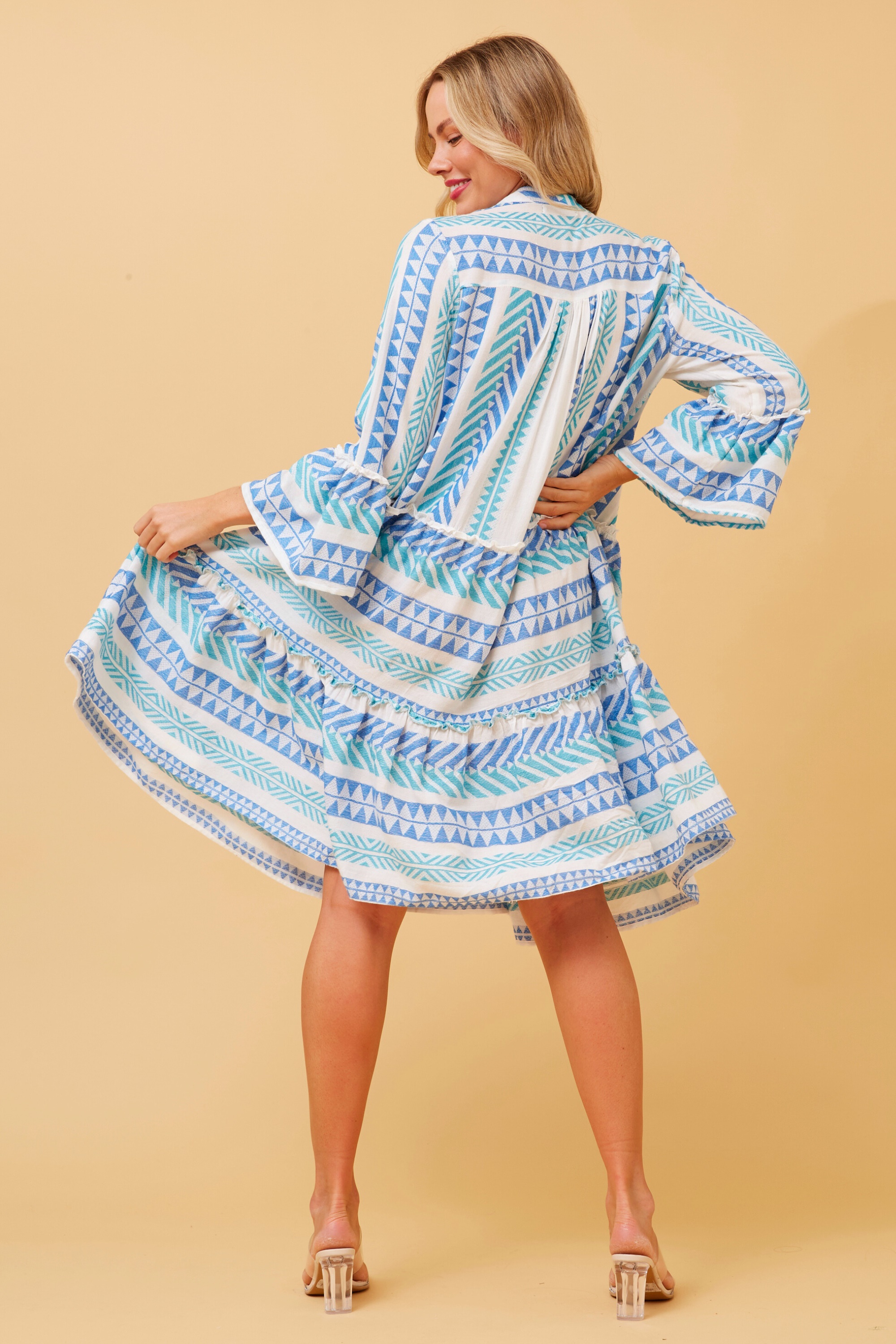 AMIRA JACQUARD BOHO SHORT DRESS