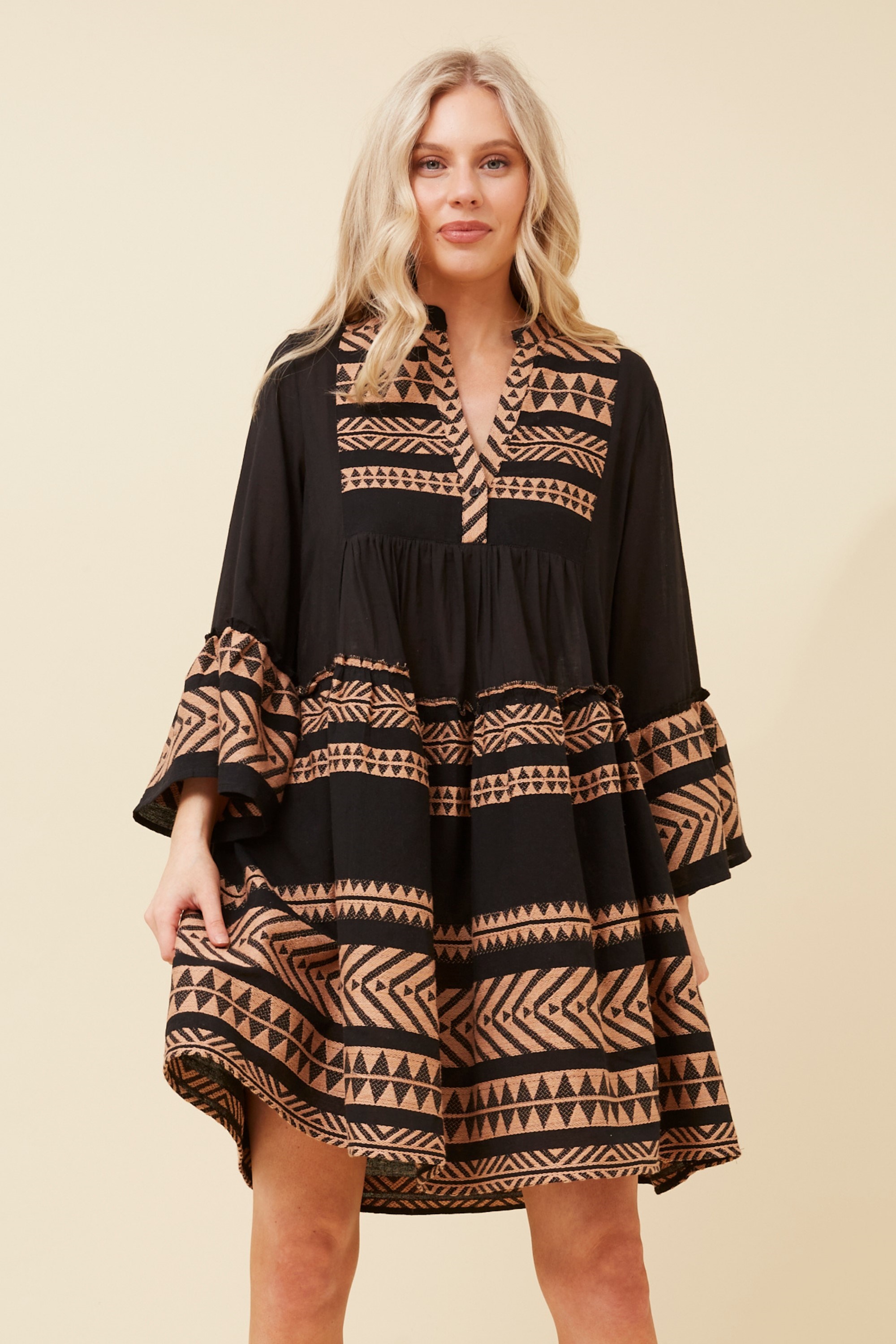 Amira jacquard boho short dress Buy Online Femme Connection