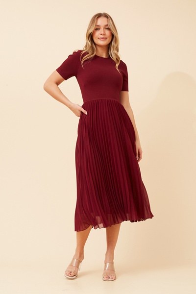 AMIRAH PLEATED KNIT DRESS