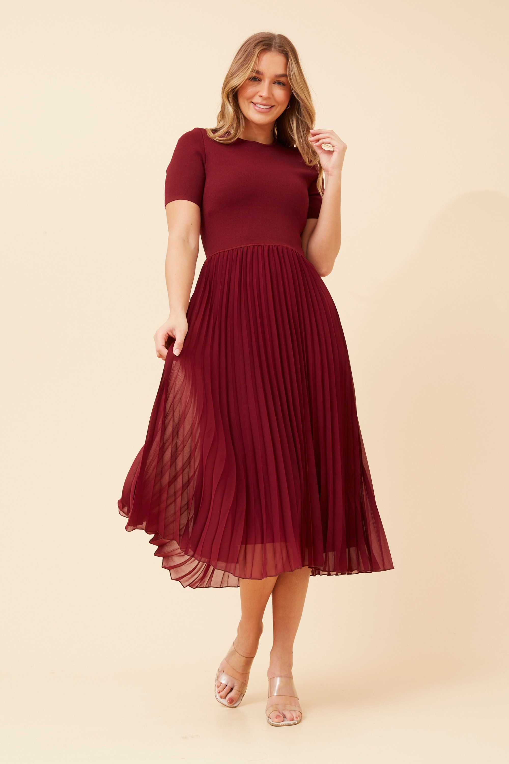 AMIRAH PLEATED KNIT DRESS