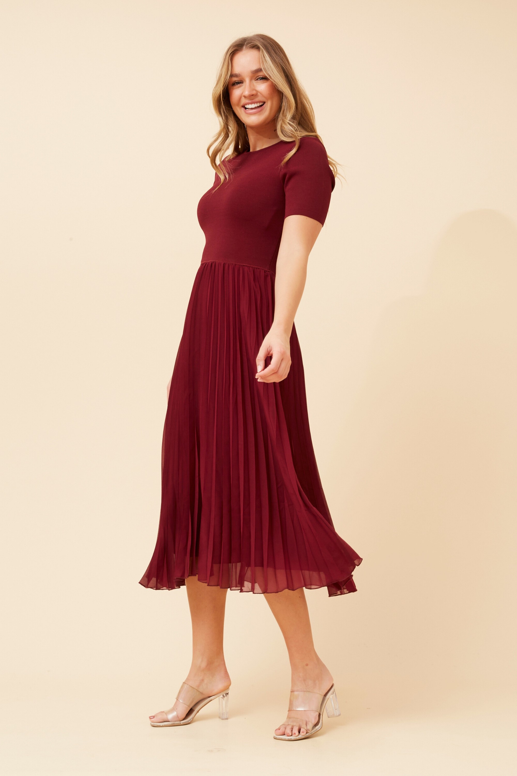 AMIRAH PLEATED KNIT DRESS