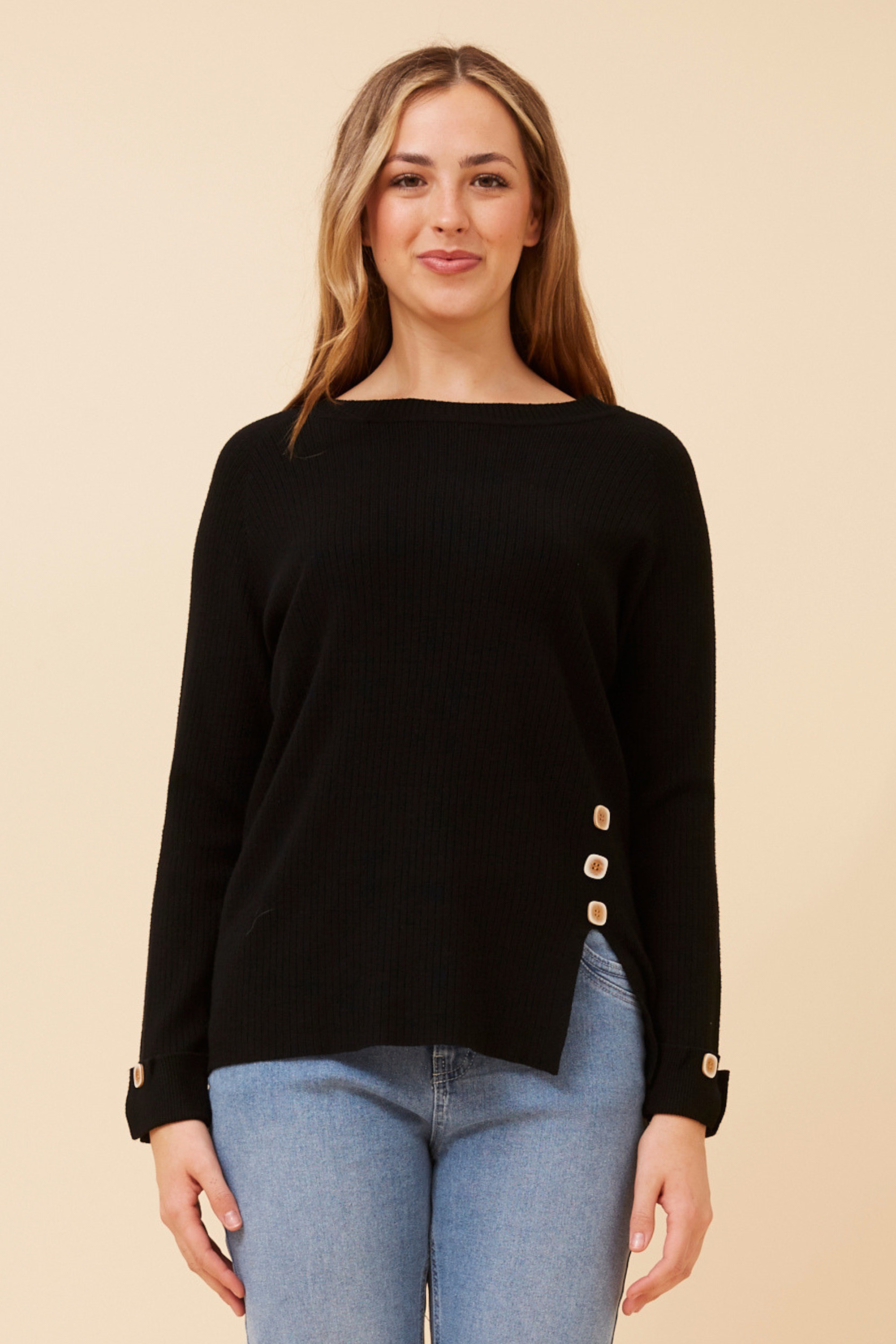 ANA SOLID KNIT PULLOVER