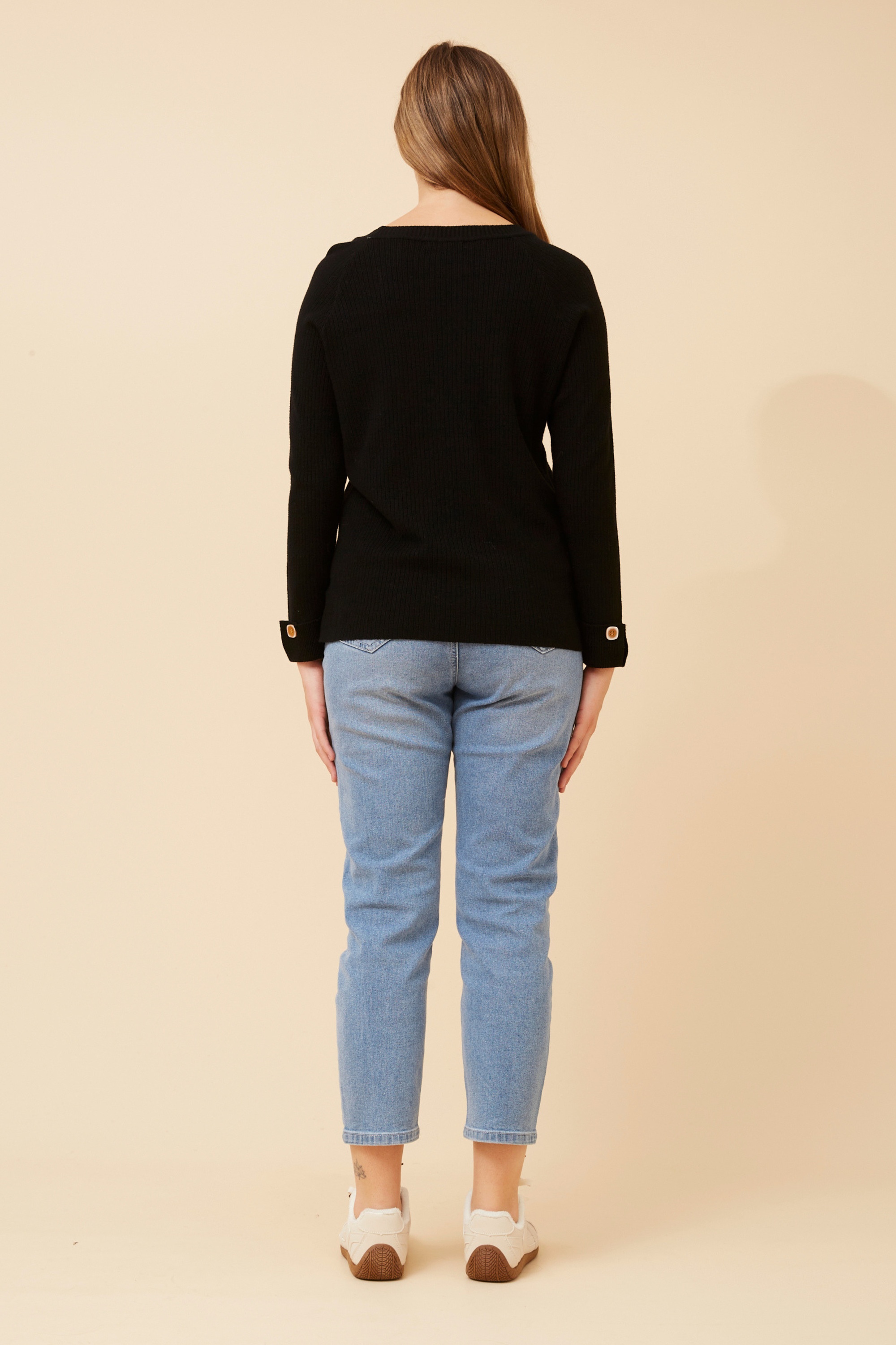 ANA SOLID KNIT PULLOVER