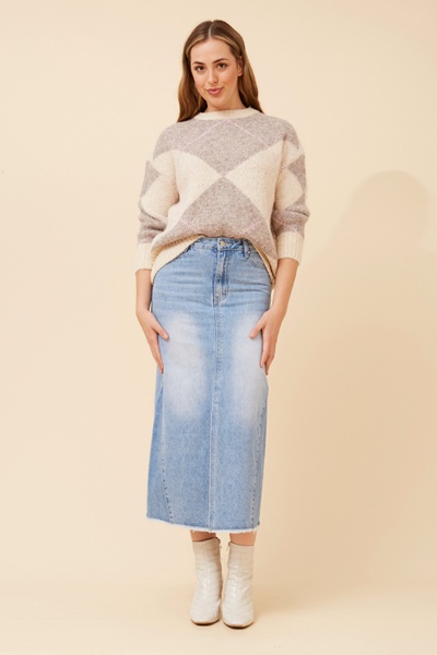 ANARA WOOL BLEND KNIT PULLOVER