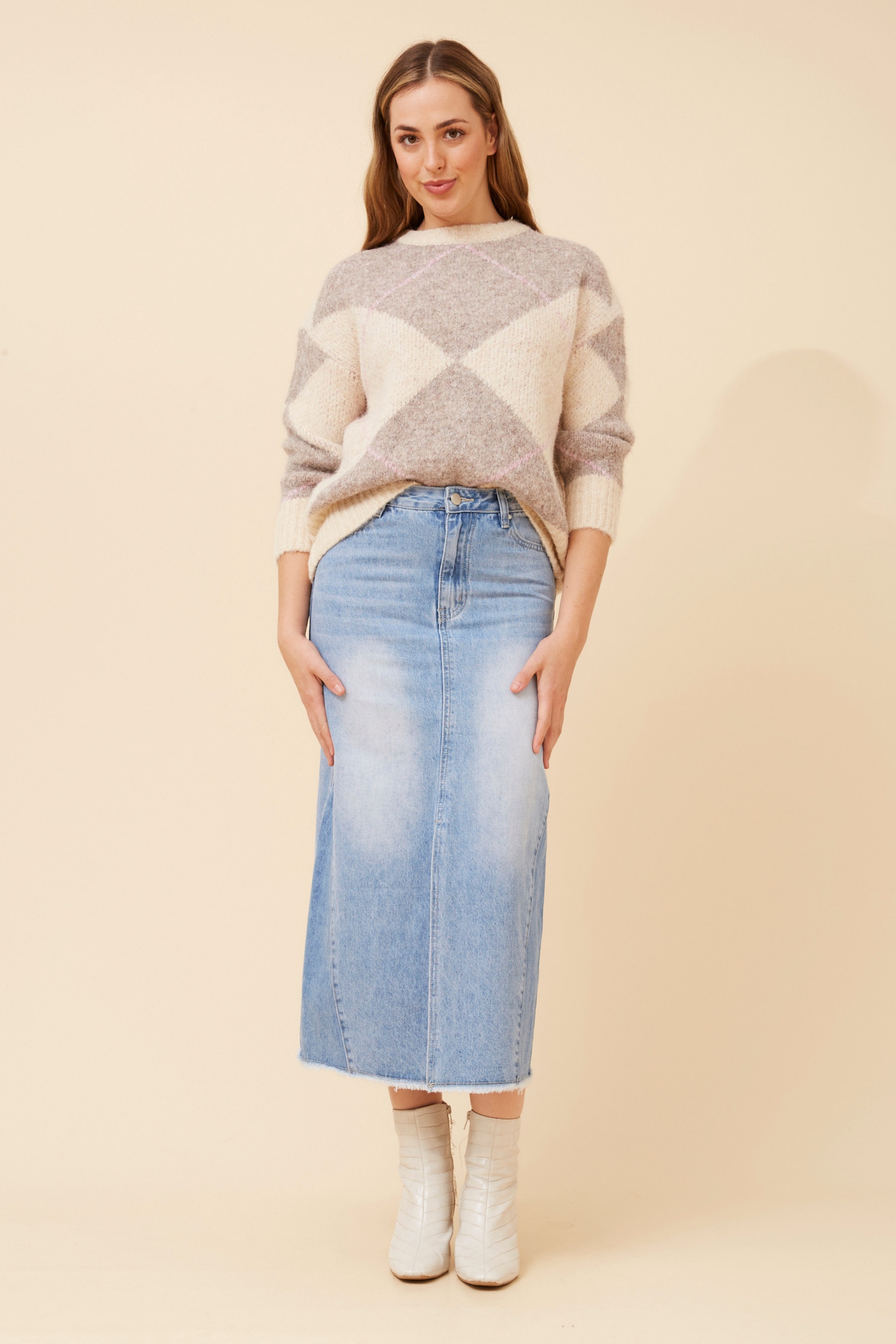 ANARA WOOL BLEND KNIT PULLOVER