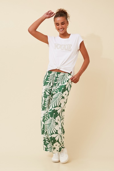 ANCA FLORAL WIDE LEG PANTS