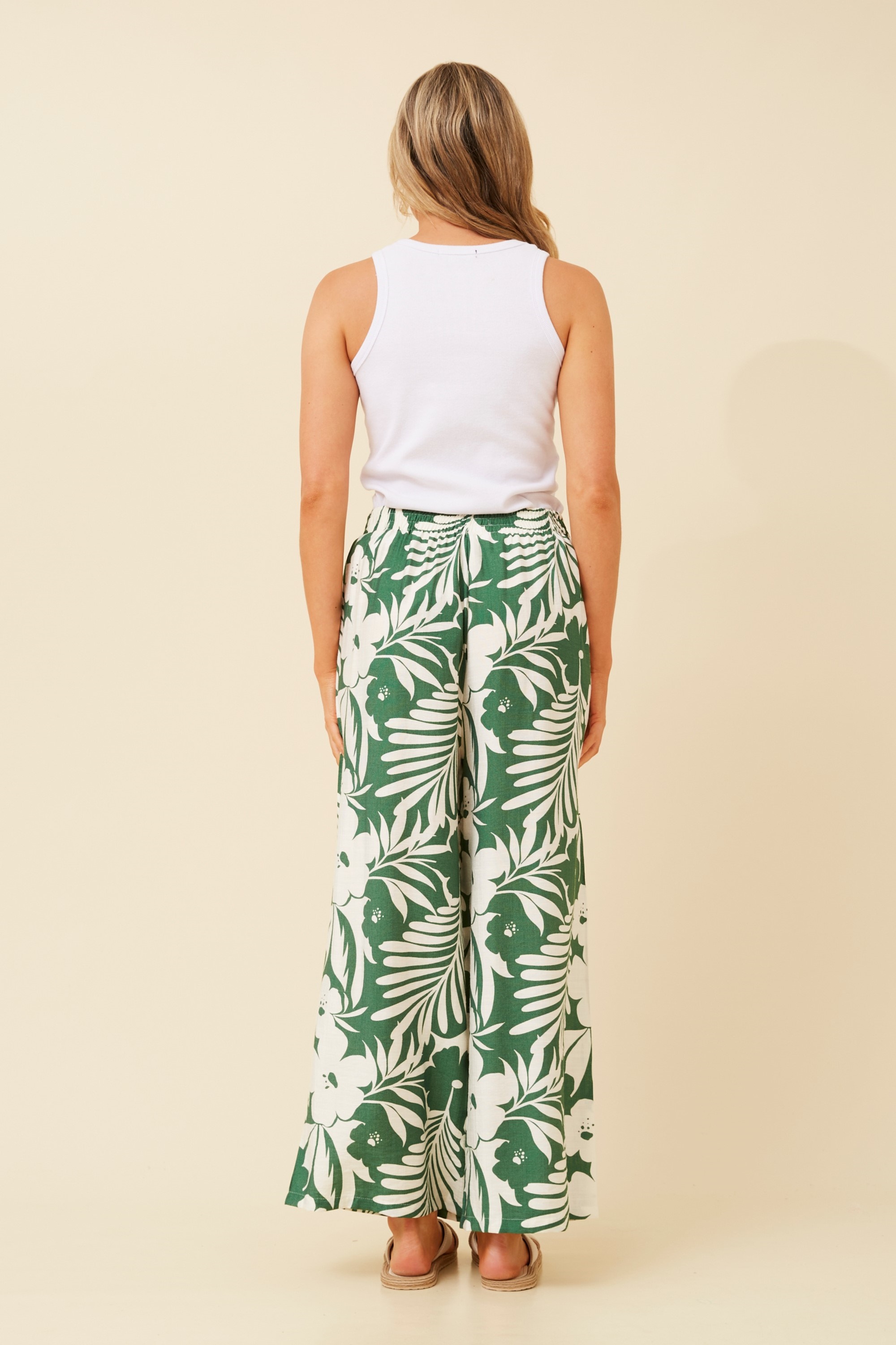 ANCA FLORAL WIDE LEG PANTS