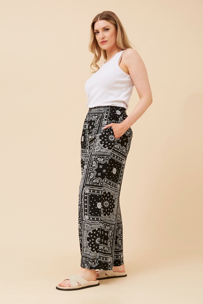 ANCA PATCHWORK PRINT PANTS