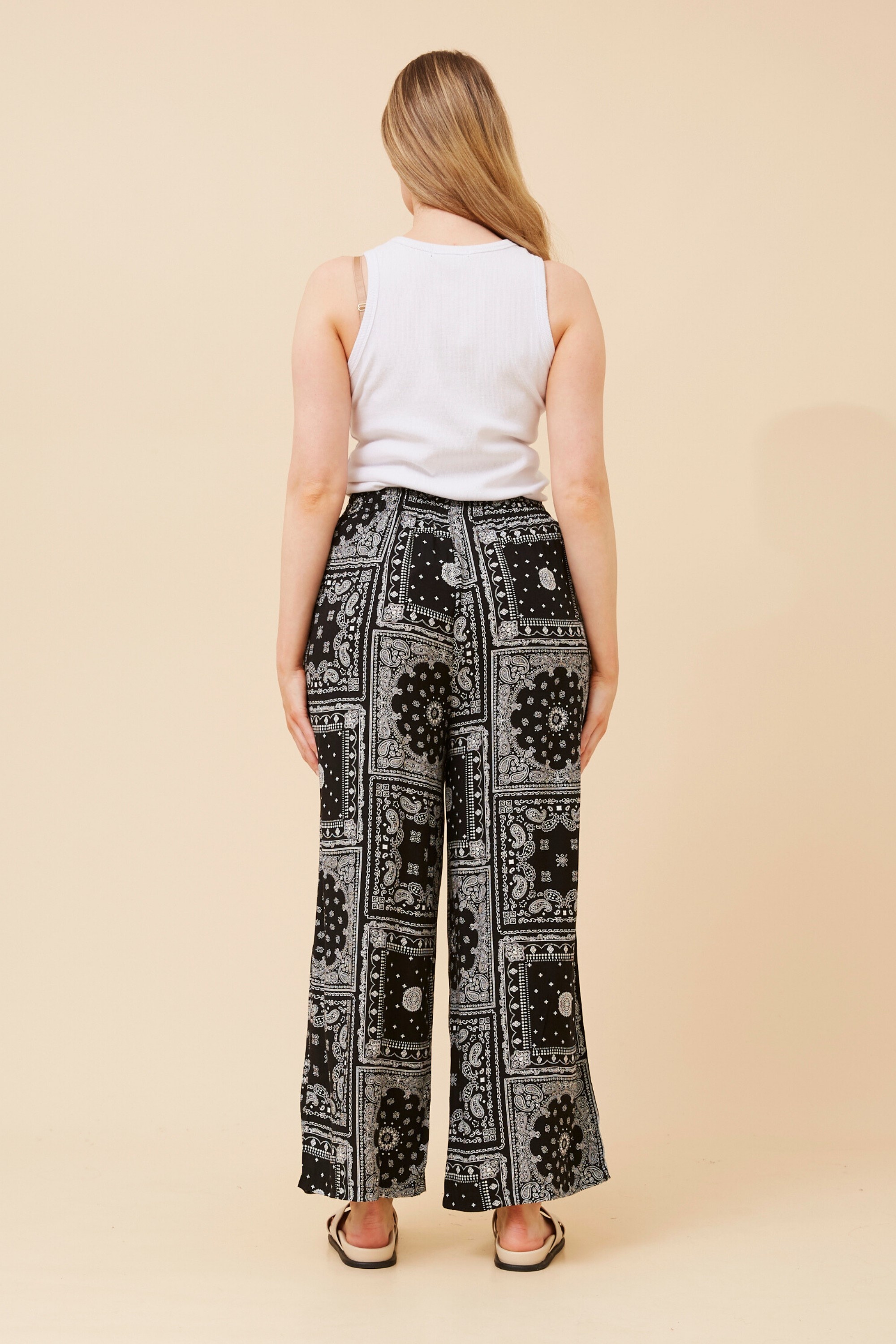 ANCA PATCHWORK PRINT PANTS