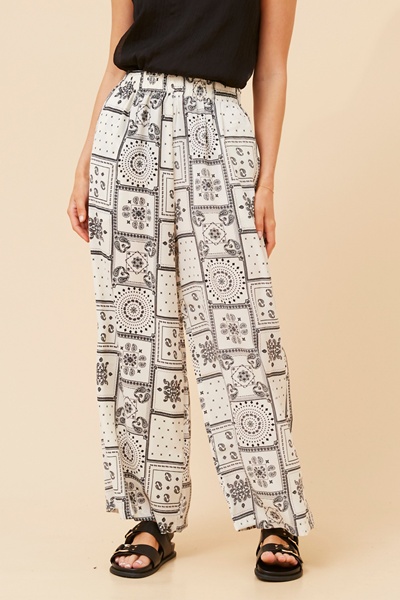 ANCA PATCHWORK PRINT PANTS