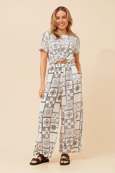 ANCA PATCHWORK PRINT PANTS