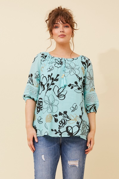 ANDREA BOTANICAL PRINT TOP