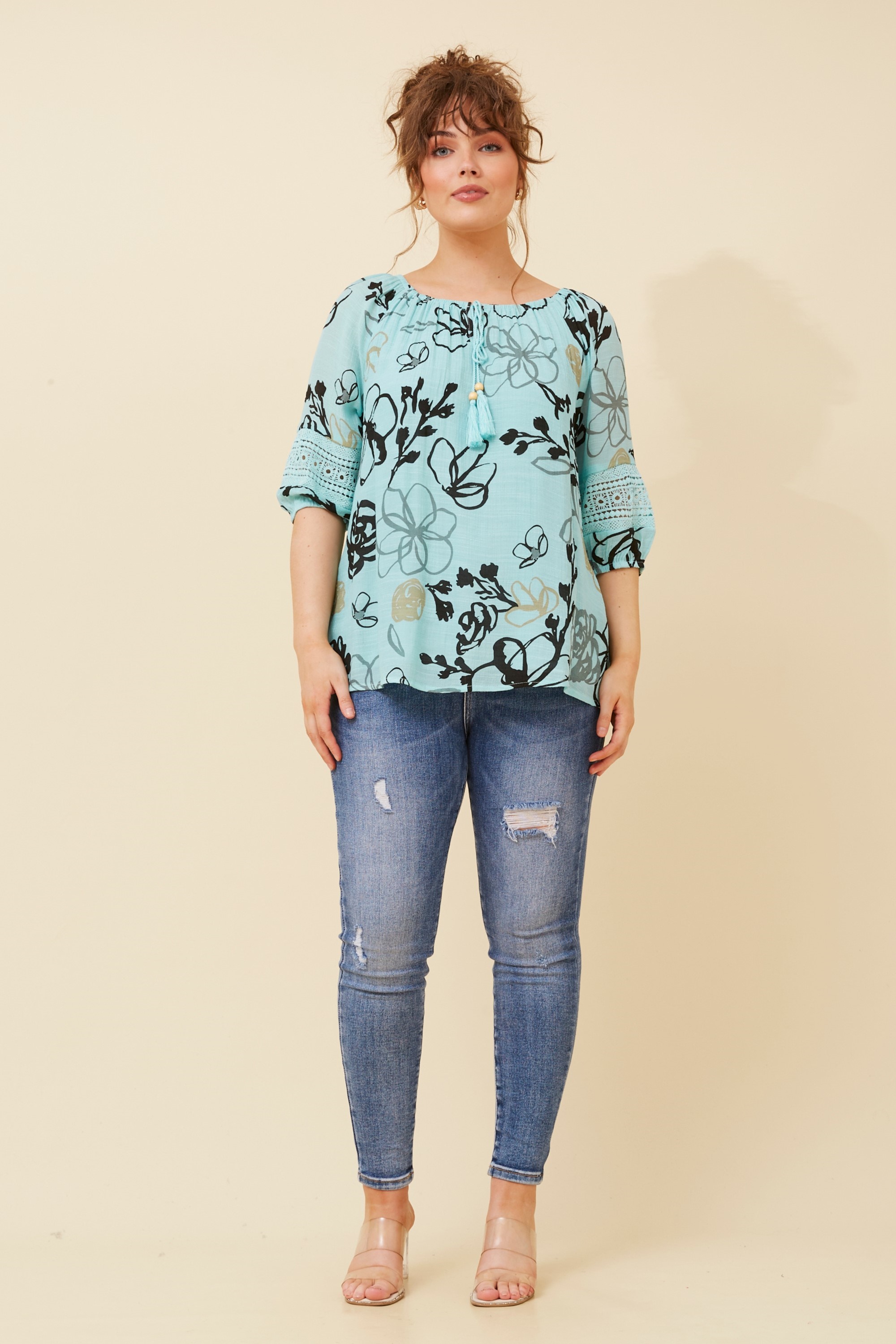 ANDREA BOTANICAL PRINT TOP