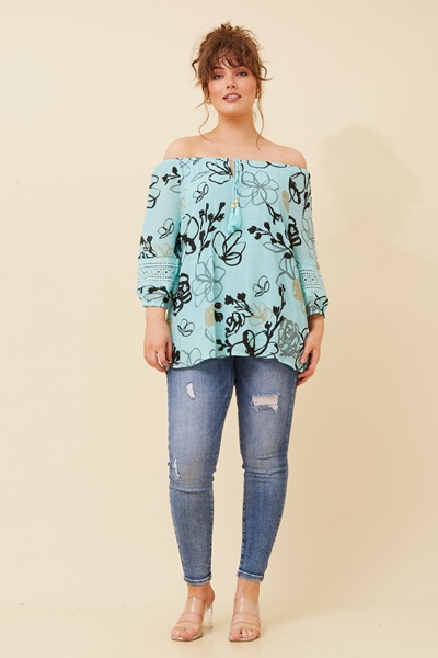 ANDREA BOTANICAL PRINT TOP