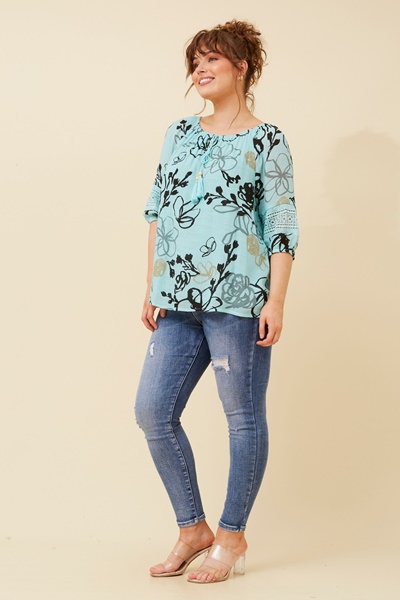 ANDREA BOTANICAL PRINT TOP