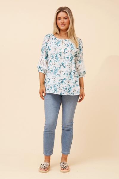 ANDREA LEAF PRINT TOP