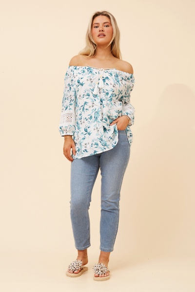 ANDREA LEAF PRINT TOP