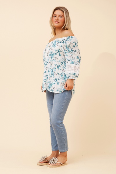 ANDREA LEAF PRINT TOP