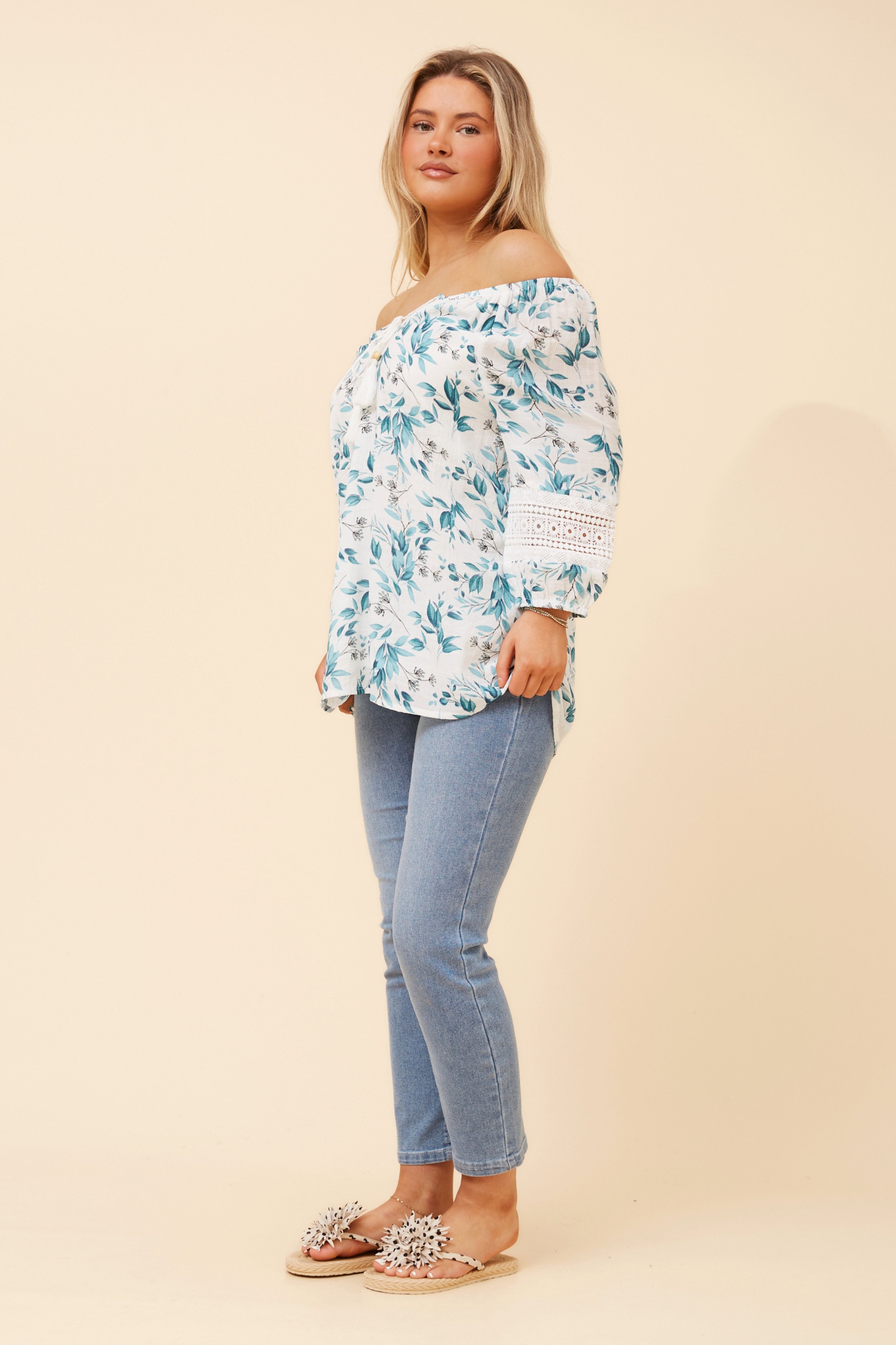 ANDREA LEAF PRINT TOP