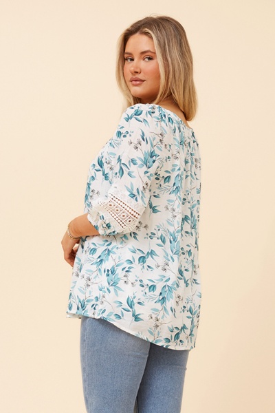 ANDREA LEAF PRINT TOP