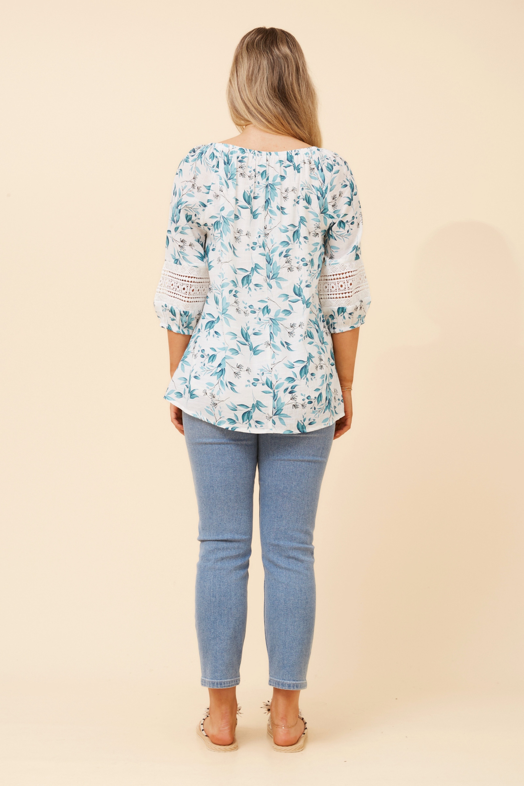ANDREA LEAF PRINT TOP