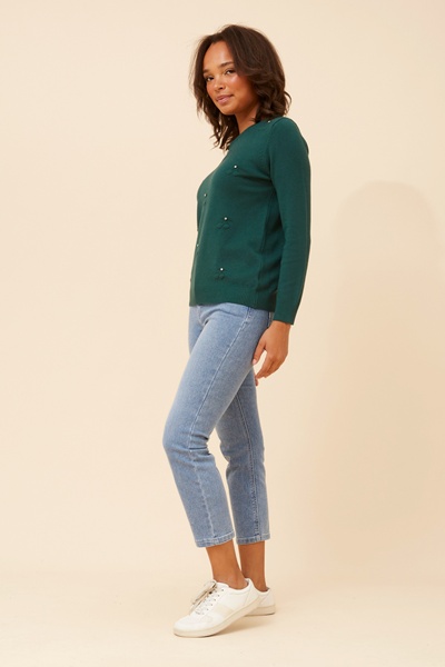 ANGIE CHERRY PATTERN KNIT PULLOVER