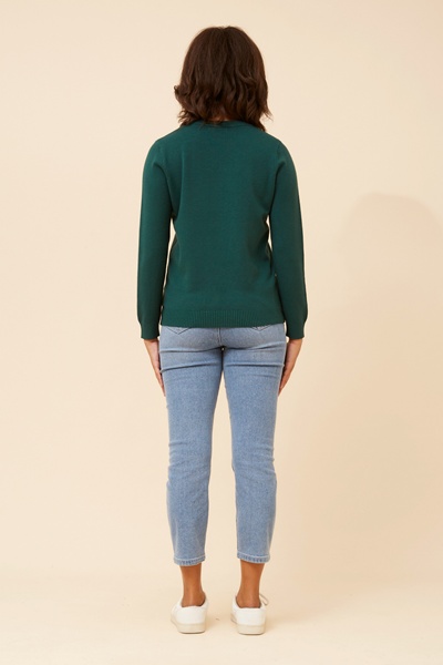 ANGIE CHERRY PATTERN KNIT PULLOVER