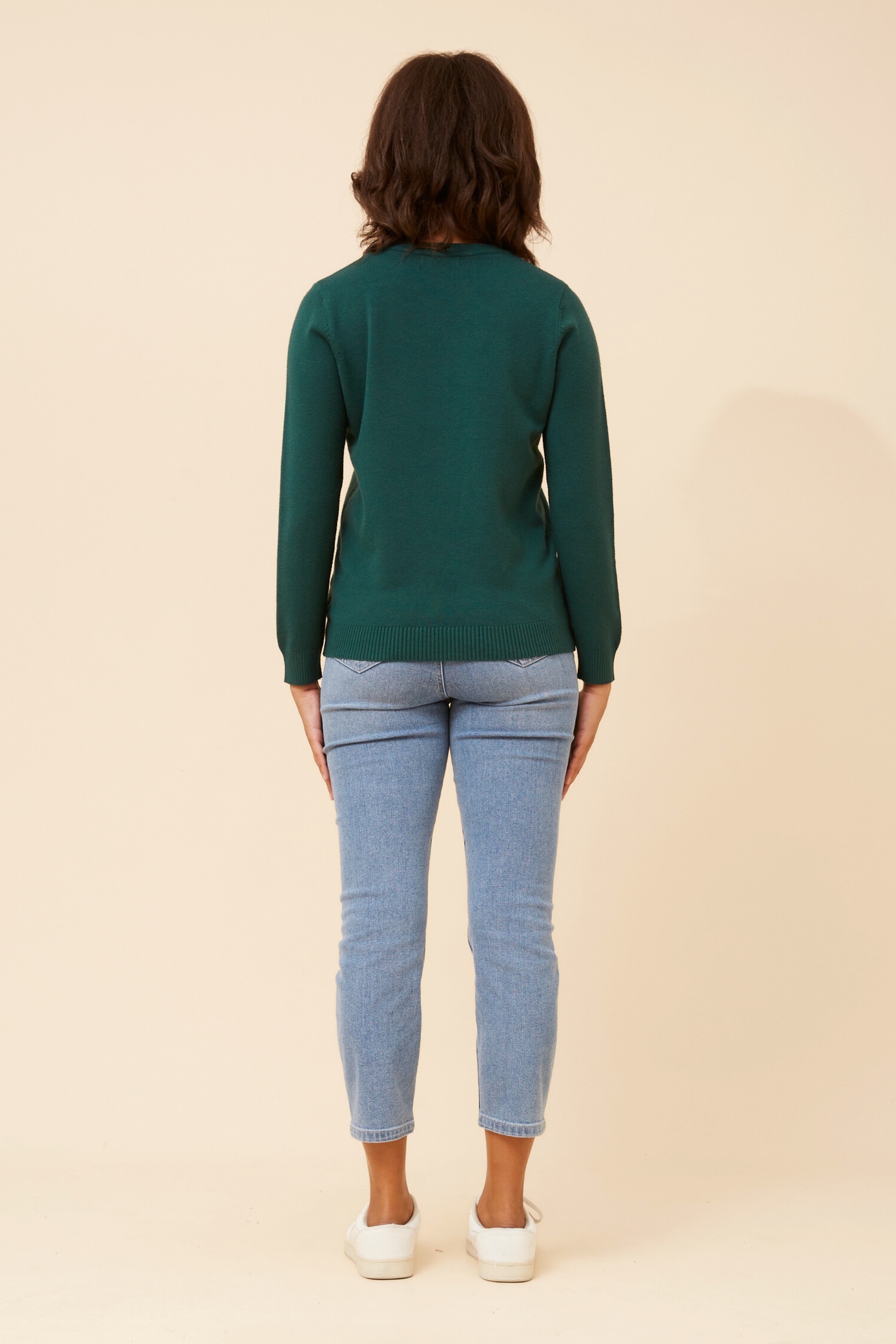 ANGIE CHERRY PATTERN KNIT PULLOVER