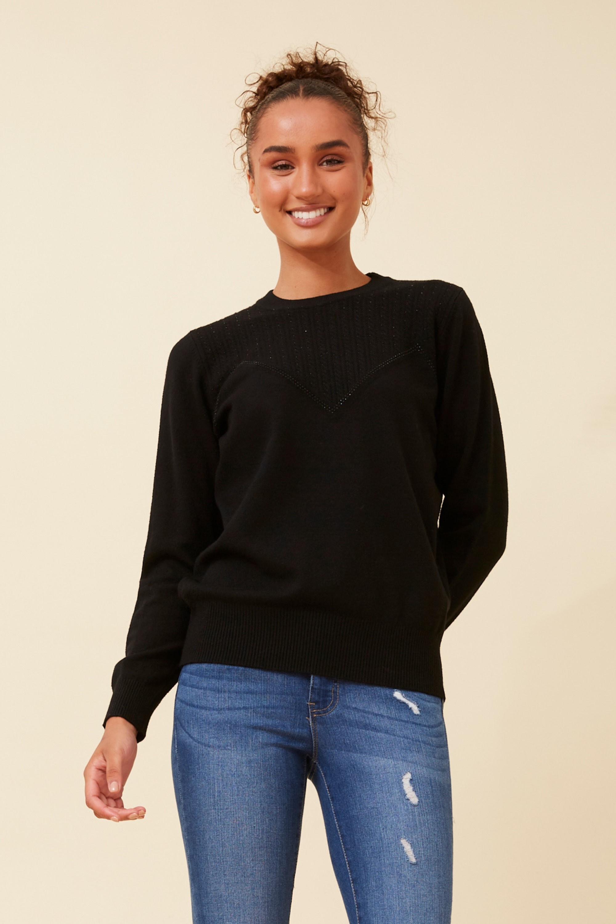 ANGIE DIAMANTE KNIT PULLOVER