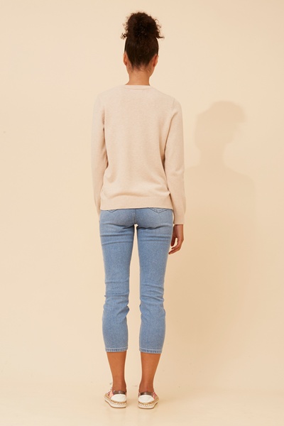 ANGIE DIAMOND PATTERN KNIT PULLOVER