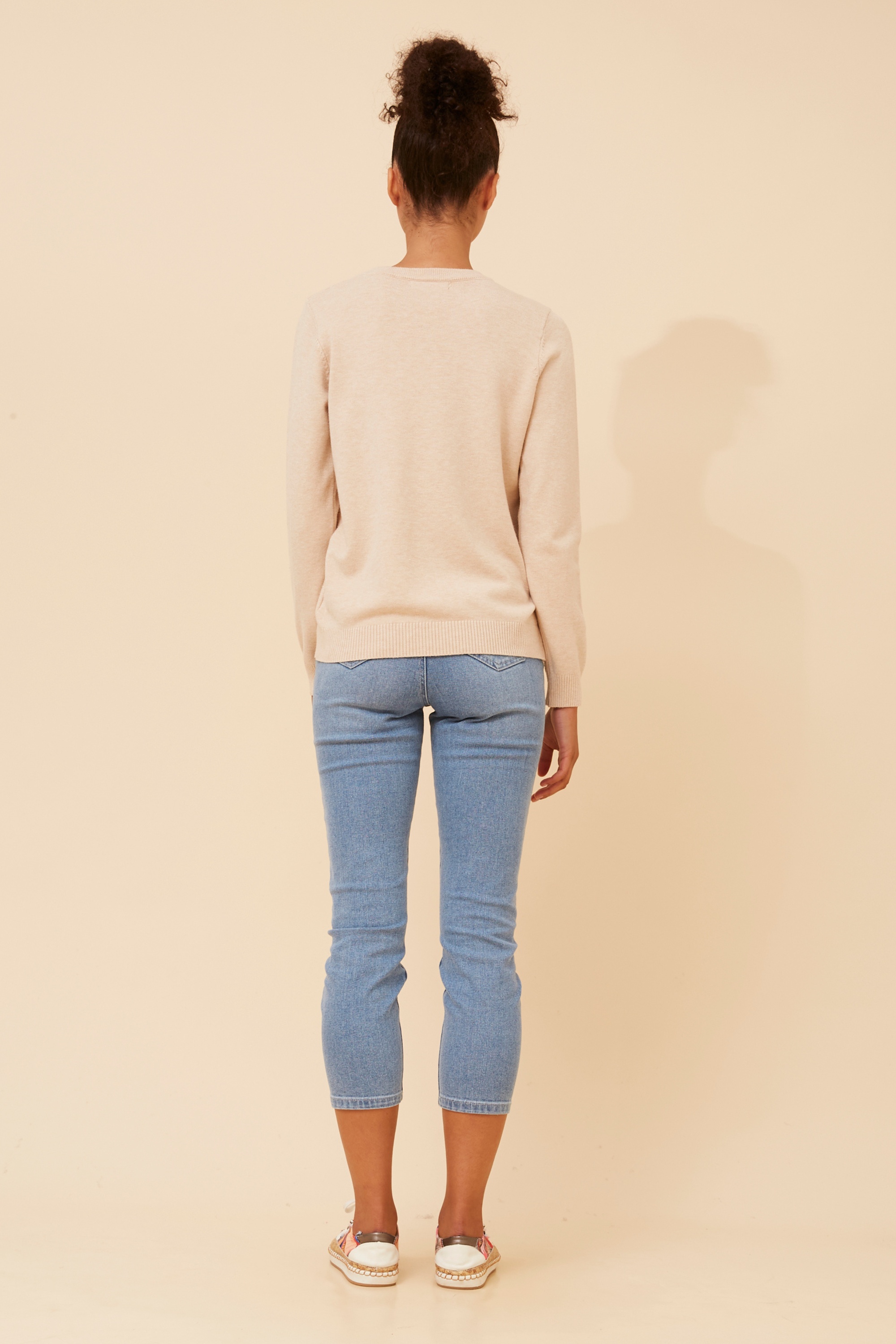 ANGIE DIAMOND PATTERN KNIT PULLOVER