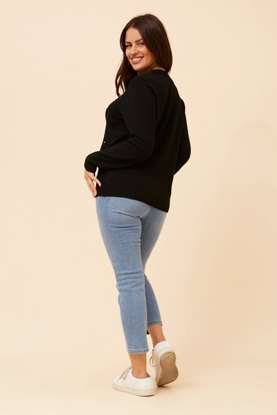 ANGIE EMBELLISHED KNIT PULLOVER