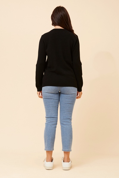 ANGIE EMBELLISHED KNIT PULLOVER