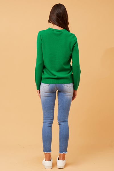 ANGIE FLOWER EMBELLISHED PULLOVER
