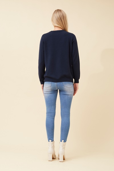 ANGIE POLKA DOT KNIT PULLOVER