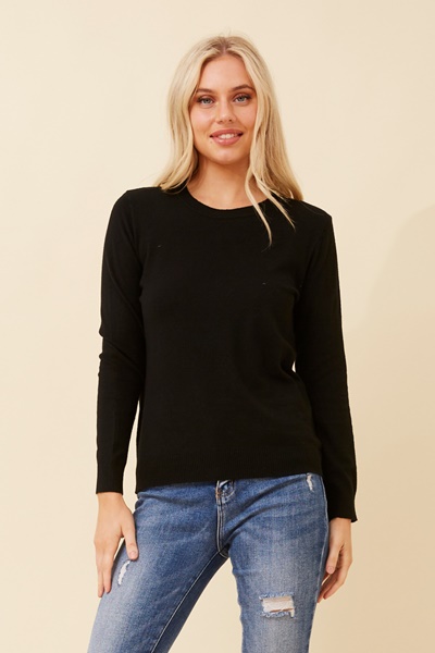 ANGIE SOLID KNIT PULLOVER